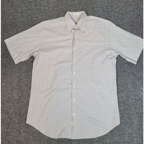 Vtg Peter Millar Mens Button Down Golf Shirt Sz L Short Sleeve Multicolor Plaid - Picture 1 of 10